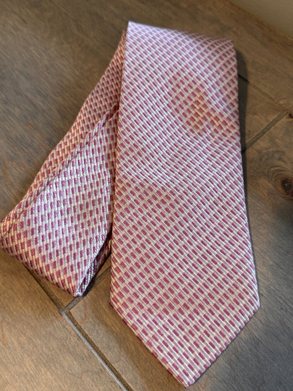 Charming! H. Frogg Jermyn Street London Pink & White Silk Tie
